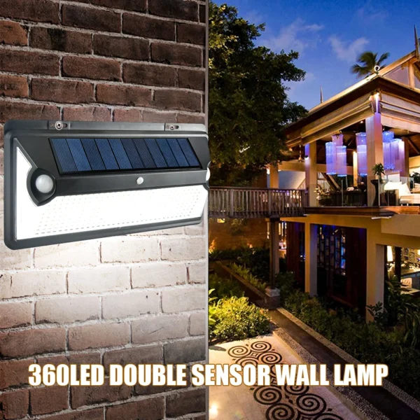 360/720 LED Solar Light Sunlight Outdoor Waterproof Street Exterior Wall Lamp PIR Motion Sensor Night Lighting Garden Decoration - Image 3