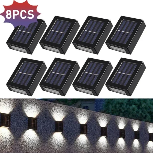 Solar Wall Lamps LED Outdoor Fence Deck Path Garden Patio Pathway Stairs Lights - Image 16