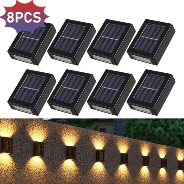 Solar Wall Lamps LED Outdoor Fence Deck Path Garden Patio Pathway Stairs Lights - Image 15