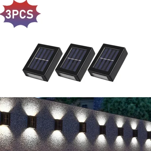 Solar Wall Lamps LED Outdoor Fence Deck Path Garden Patio Pathway Stairs Lights - Image 18