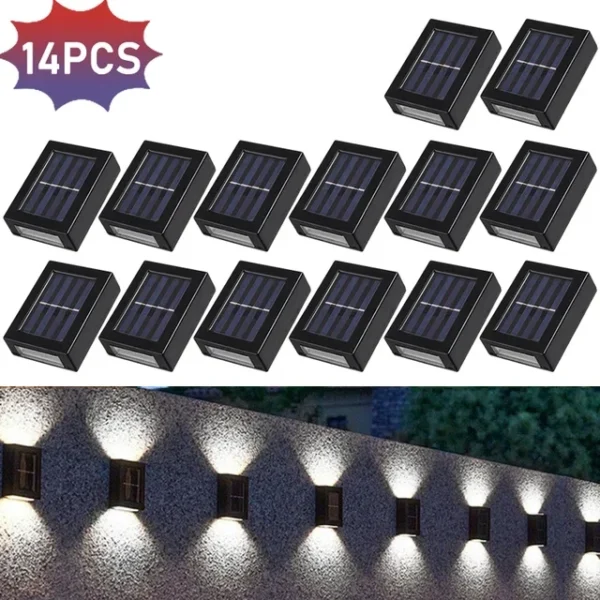 Solar Wall Lamps LED Outdoor Fence Deck Path Garden Patio Pathway Stairs Lights - Image 20