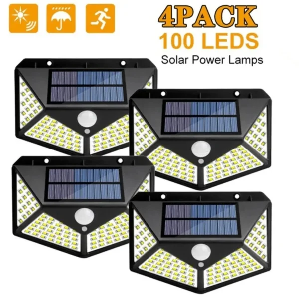 New Exquisite Set of 100 Stunning, Beautiful Waterproof Solar Powered Outdoor Wall Lights with Motion Sensor to Light up your Ga