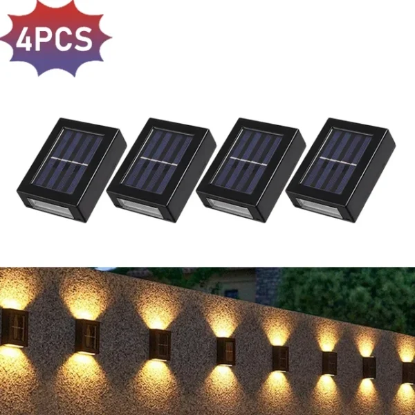 Solar Wall Lamps LED Outdoor Fence Deck Path Garden Patio Pathway Stairs Lights - Image 23