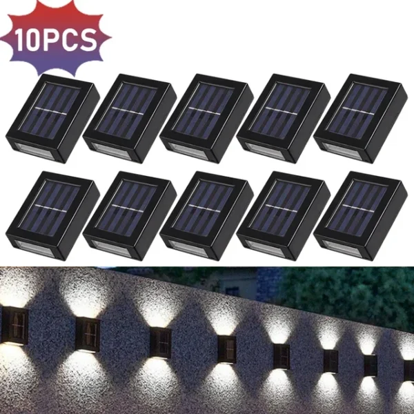 Solar Wall Lamps LED Outdoor Fence Deck Path Garden Patio Pathway Stairs Lights - Image 10