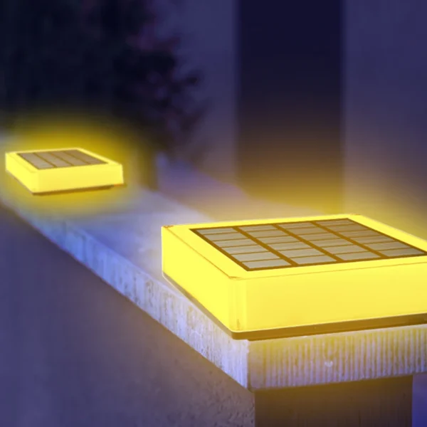 Rainproof LED Solar Pillar Light Outdoor  Column Head Night Light Waterproof Solar Powered Garden Fence Landscape Lamp - Image 5