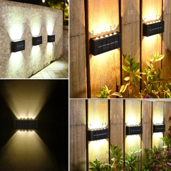 Enhanced Waterproof Solar Wall Lights - 10 LED Outdoor Garden Yard Fence Decor Lamps with Improved Security and Lighting - Image 6