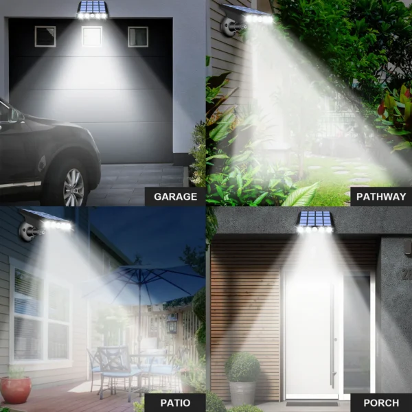 1-5Pcs LED Solar Light Waterproof Outdoor PIR Motion Sensor Security Flood Lights 3Modes Patio Garden Solar Panel Wall Lamp - Image 3