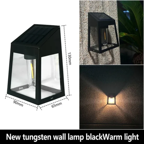 Waterproof Tungsten Filament Solar Wall Lights - 3 Modes Human Induction Fence Lights for Outdoor Spaces - Image 7