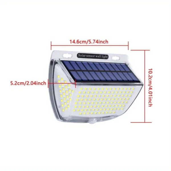 New Energy-saving, eco-friendly, and waterproof Solar Motion Sensor Wall Lamp with IP65 rating and 160-LED Outdoor Garden Decora - Image 3