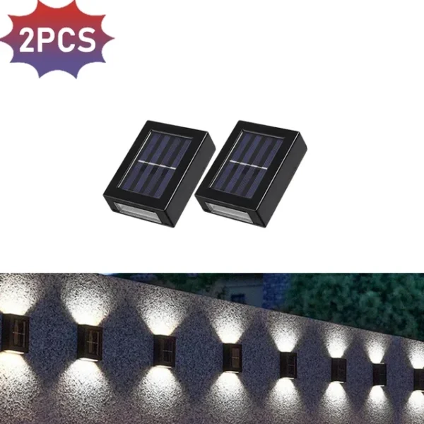 Solar Wall Lamps LED Outdoor Fence Deck Path Garden Patio Pathway Stairs Lights - Image 14