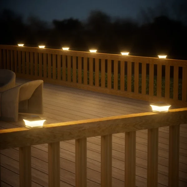 Solar Post Cap Light LED Fence Light Waterproof Solar Powered Post Light Decorative Outdoor LED Light for Fence/Deck Decor - Image 3