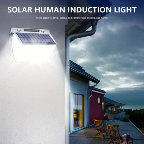 New Energy-saving, eco-friendly, and waterproof Solar Motion Sensor Wall Lamp with IP65 rating and 160-LED Outdoor Garden Decora - Image 2