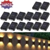 Solar Wall Lamps LED Outdoor Fence Deck Path Garden Patio Pathway Stairs Lights - Image 19