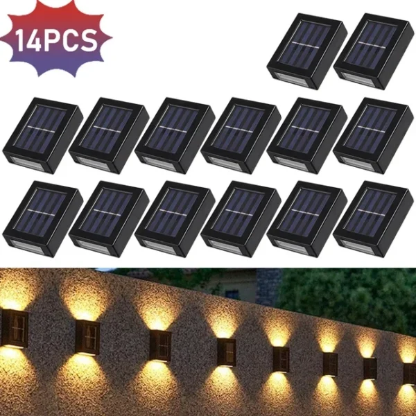 Solar Wall Lamps LED Outdoor Fence Deck Path Garden Patio Pathway Stairs Lights - Image 19