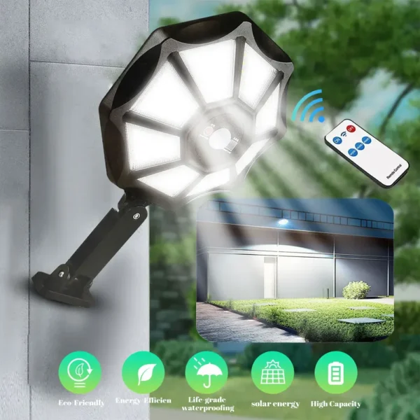 New 2400mAh  Solar Lights Waterproof Security Flood Lights Outdoor Motion Sensor Wall Light Waterproof Garden Yard Street Lamp - Image 7