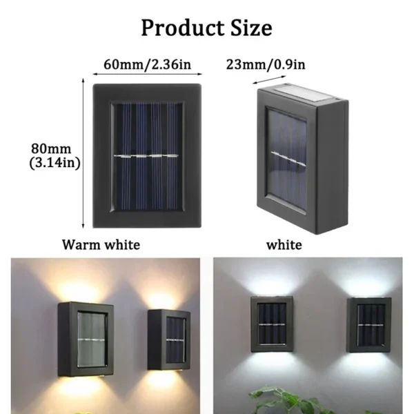 Solar Wall Lamps LED Outdoor Fence Deck Path Garden Patio Pathway Stairs Lights - Image 6