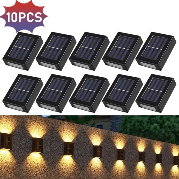 Solar Wall Lamps LED Outdoor Fence Deck Path Garden Patio Pathway Stairs Lights - Image 9