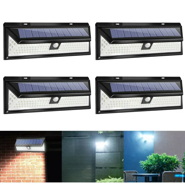 WAKYME 118 LED Solar Light PIR Motion Sensor Wall Lamp Outdoor Waterproof Solar Powered Garden Decoration Emergency Light