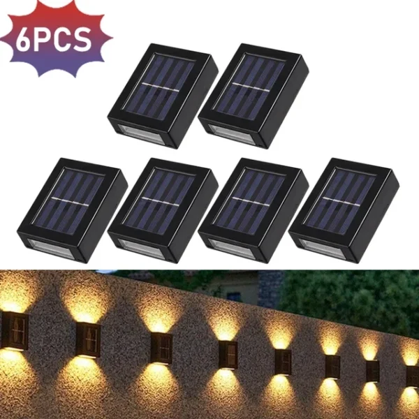 Solar Wall Lamps LED Outdoor Fence Deck Path Garden Patio Pathway Stairs Lights - Image 21