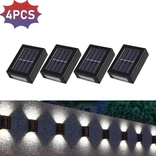 Solar Wall Lamps LED Outdoor Fence Deck Path Garden Patio Pathway Stairs Lights - Image 24