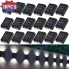 Solar Wall Lamps LED Outdoor Fence Deck Path Garden Patio Pathway Stairs Lights - Image 8