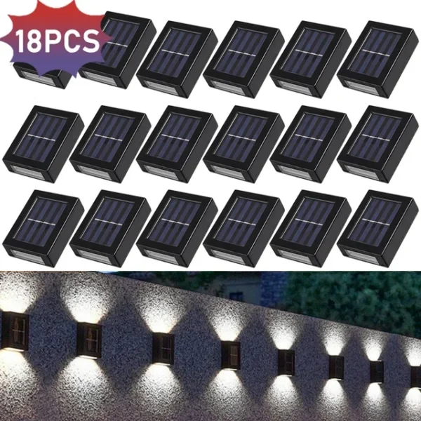 Solar Wall Lamps LED Outdoor Fence Deck Path Garden Patio Pathway Stairs Lights - Image 8