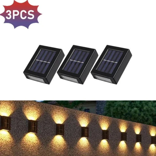 Solar Wall Lamps LED Outdoor Fence Deck Path Garden Patio Pathway Stairs Lights - Image 17