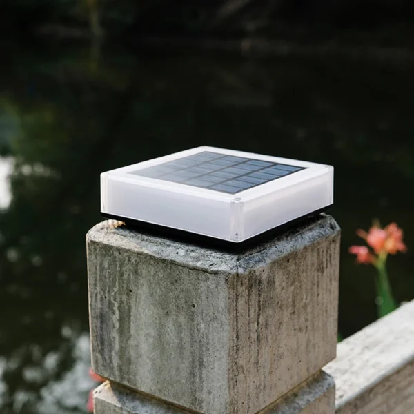 Rainproof LED Solar Pillar Light Outdoor  Column Head Night Light Waterproof Solar Powered Garden Fence Landscape Lamp - Image 3