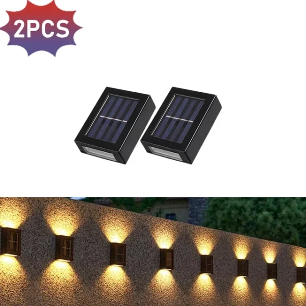 Solar Wall Lamps LED Outdoor Fence Deck Path Garden Patio Pathway Stairs Lights - Image 13