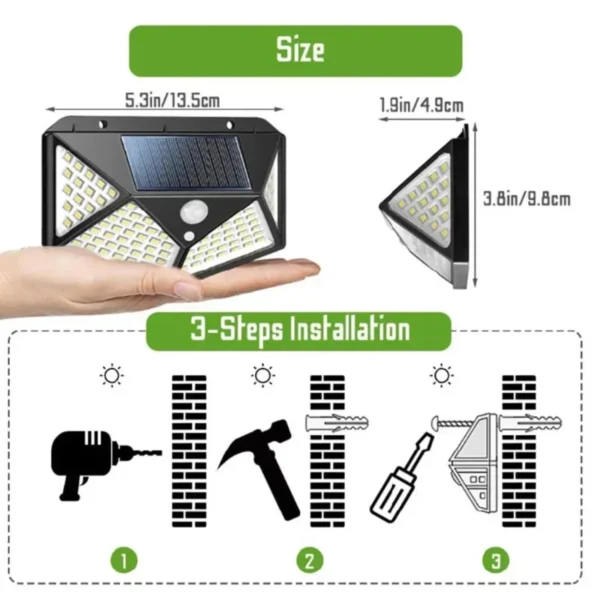 New Exquisite Set of 100 Stunning, Beautiful Waterproof Solar Powered Outdoor Wall Lights with Motion Sensor to Light up your Ga - Image 5