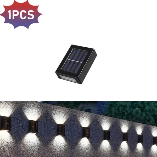 Solar Wall Lamps LED Outdoor Fence Deck Path Garden Patio Pathway Stairs Lights - Image 12