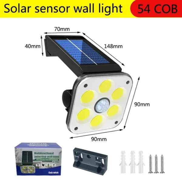 Outdoor Solar Lights for Garden 54 COB Solar Light Balcony Home Camping Exterior Decoration Motion Sensor Waterproof Wall Lamp - Image 7